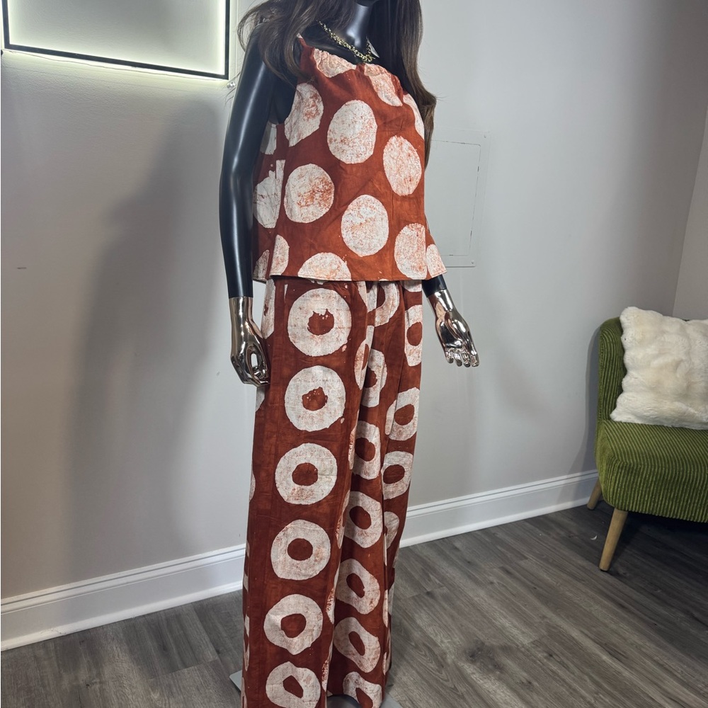 Elegant Circle Pattern Women's Two Piece set